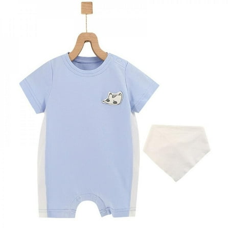 Praeter Cute newborn boys girls clothes summer short pullover cotton round neck jumpsuit with triangle towel infant crawling suit
Praeter Cute newborn boys girls clothes summer short pullover cotton round neck jumpsuit with triangle towel infant crawling suit