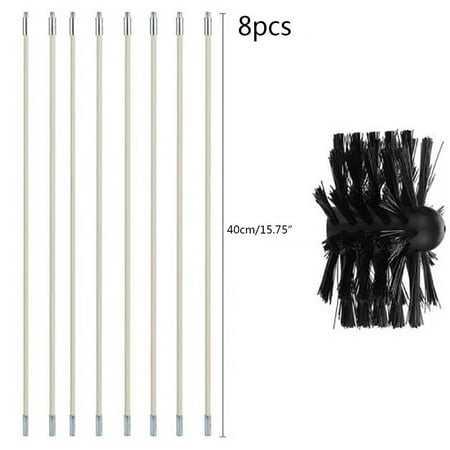 4/6/8/12 Flexible Rod 1 Brush Head Bendable Long Nylon Wire Chimney Brush Flexible Dryer Pipe Inner Wall Cleaning Kit Included