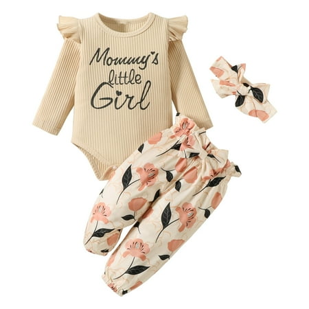 QBGSAY Kids Outfits Sets Infant Girls Long Sleeve Letter Prints Ribbed Romper Pants Headbands Three Piece Set Solid Color Outfits Set For Boys Girls
QBGSAY Kids Outfits Sets Infant Girls Long Sleeve Letter Prints Ribbed Romper Pants Headbands Three Piece Set Solid Color Outfits Set For Boys Girls