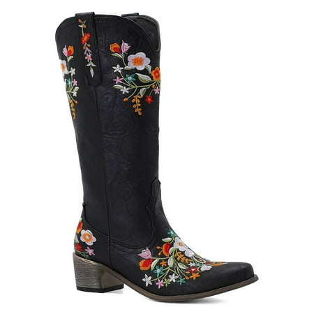 Bnwani Sandals Shoes for Women Autumn and Winter High-tube Mid-heel Sleeve Square-toe Wedding Boots Ethnic Embroidery Flower Women Boots Black 4.5
Bnwani Sandals Shoes for Women Autumn and Winter High-tube Mid-heel Sleeve Square-toe Wedding Boots Ethnic Embroidery Flower Women Boots Black 4.5