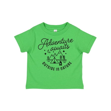 Inktastic Adventure Awaits Outside in Nature with Tent and Mountains Gift Toddler Boy or Toddler Girl T-Shirt 
Inktastic Adventure Awaits Outside in Nature with Tent and Mountains Gift Toddler Boy or Toddler Girl T-Shirt