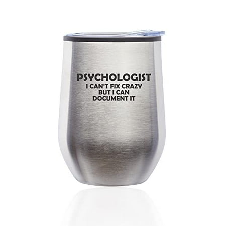 Stemless Wine Tumbler Coffee Travel Mug Glass with Lid Psychologist Can t Fix Crazy Funny Psychology (Silver)
Stemless Wine Tumbler Coffee Travel Mug Glass with Lid Psychologist Can t Fix Crazy Funny Psychology (Silver)