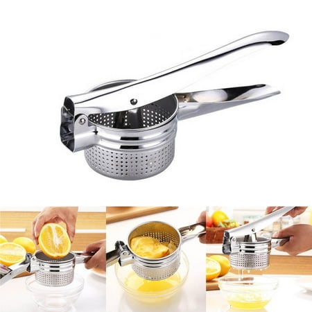 Stainless Steel Potato Presser Manual Mashed Potato Maker Fruit Hand Press Lemon Lime Squeezer.
Stainless Steel Potato Presser Manual Mashed Potato Maker Fruit Hand Press Lemon Lime Squeezer.