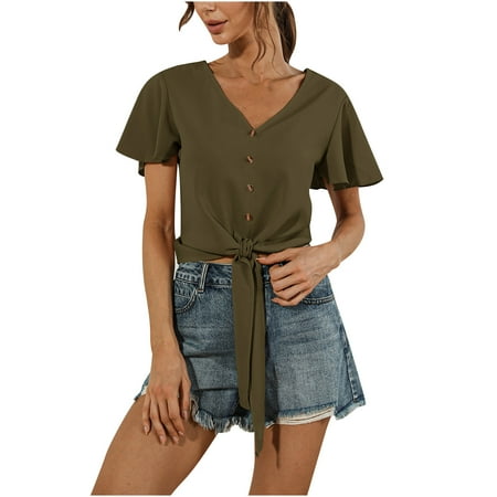 YFPWM Quarter Zip Pullover Women Business Office Top Plus Size Corset Top Business Causal Tops Summer Chiffon Blouse Solid Color V-neck Lace Button Petal Short Sleeve Top
YFPWM Quarter Zip Pullover Women Business Office Top Plus Size Corset Top Business Causal Tops Summer Chiffon Blouse Solid Color V-neck Lace Button Petal Short Sleeve Top