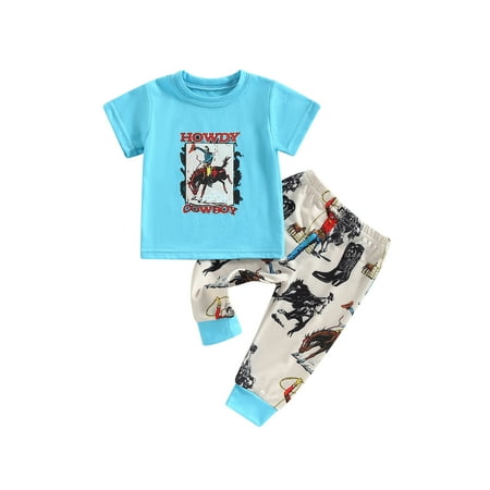 Coduop Baby Boys Pants Set Cowboy Horse Print Short Sleeve T-shirt and Long Pants Outfit Set
Coduop Baby Boys Pants Set Cowboy Horse Print Short Sleeve T-shirt and Long Pants Outfit Set