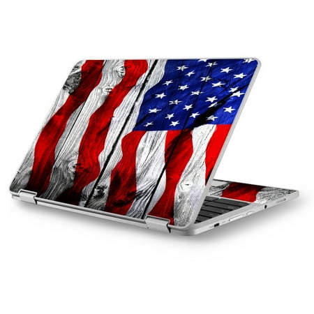 Skins Decals for MacBook Air 11" A1370 A1465 / American Flag on Wood