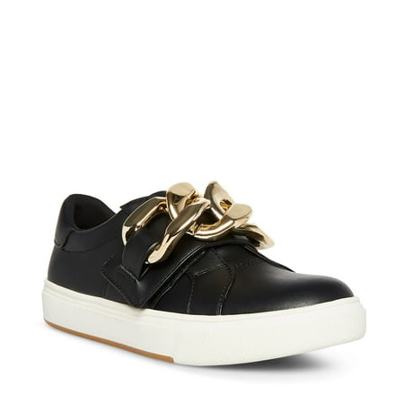 Steve Madden Horton Black Leather Embellished Fashion Sneakers (Black 10)