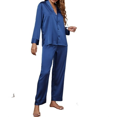 Women s 2 Pieces Satin Pajama Shawl Collar Long Sleeve Top Sleepwear Pants Loungewear Pj Set
Women s 2 Pieces Satin Pajama Shawl Collar Long Sleeve Top Sleepwear Pants Loungewear Pj Set