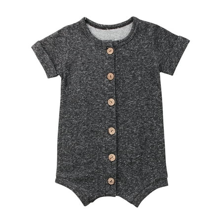 Nokpsedcb Newborn Infant Baby Boys Girls Short Sleeve Solid Color Round Neck Romper Grey 18-24 Months
Nokpsedcb Newborn Infant Baby Boys Girls Short Sleeve Solid Color Round Neck Romper Grey 18-24 Months