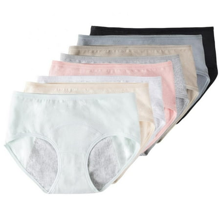 Womens Underwear Menstrual Period Underwear for Women Girls Cotton Panties Mid Waist Comfortable Easy Clean Briefs 8 Pack