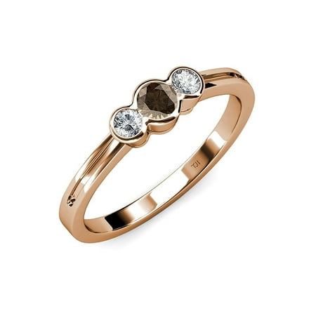 Smoky Quartz and Diamond (SI2-I1 G-H) Three Stone Ring 0.48 ct tw in 14K Rose Gold.size 5.5
Smoky Quartz and Diamond (SI2-I1 G-H) Three Stone Ring 0.48 ct tw in 14K Rose Gold.size 5.5