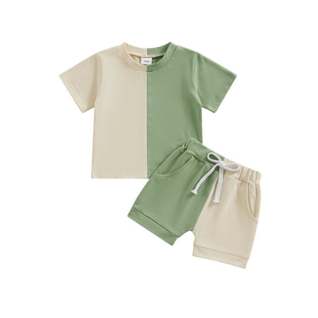 Qtinghua Infant Toddler Baby Boys Summer Outfits Contrast Color Short Sleeve T-Shirts Tops and Elastic Waist Shorts 2Pcs Clothes
Qtinghua Infant Toddler Baby Boys Summer Outfits Contrast Color Short Sleeve T-Shirts Tops and Elastic Waist Shorts 2Pcs Clothes