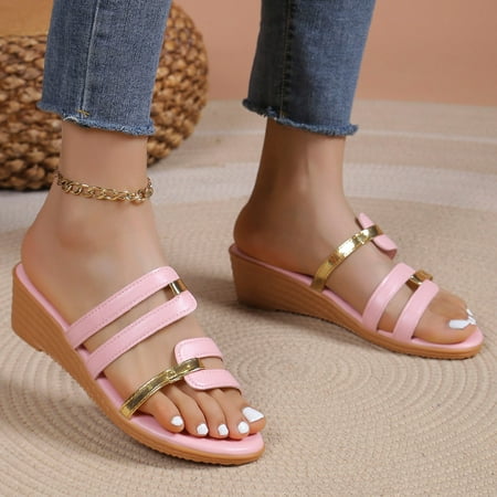 Ediodpoh Ladies Summer Casual Shiny Leather Thick Bottom Outer Wear Beach Slope Heel Big Size Sandal Slippers Womens Sandals Pink 8.5(41)
Ediodpoh Ladies Summer Casual Shiny Leather Thick Bottom Outer Wear Beach Slope Heel Big Size Sandal Slippers Womens Sandals Pink 8.5(41)