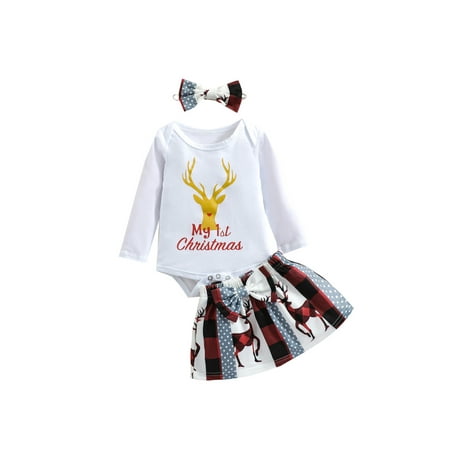 ZIYIXIN Newborn Baby Girl My 1st Christmas Outfits Long Sleeve Letter Print Romper+Tutu Skirt+Headbands 3Pcs Clothes White 3-6 Months
ZIYIXIN Newborn Baby Girl My 1st Christmas Outfits Long Sleeve Letter Print Romper+Tutu Skirt+Headbands 3Pcs Clothes White 3-6 Months