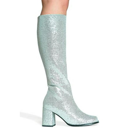 3 Inch Silver Thin Glitter Gogo Boot Women S Size Shoe With Zipper