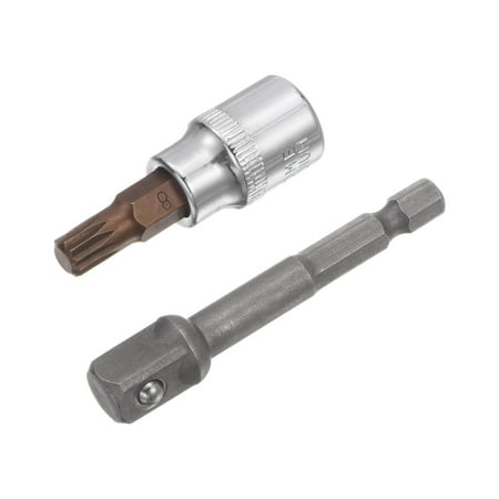 Uxcell M8 Spline Bit Socket 3/8 Square Drive 1.89 Length with Hex Shank Power Drill Adapter
Uxcell M8 Spline Bit Socket 3/8 Square Drive 1.89 Length with Hex Shank Power Drill Adapter