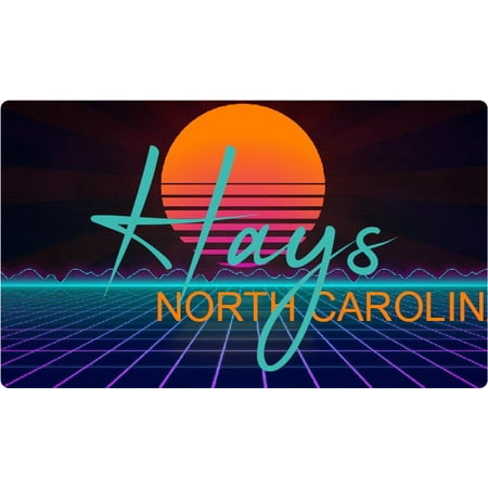 Hays North Carolina 4 X 2.25-Inch Fridge Magnet Retro Neon Design