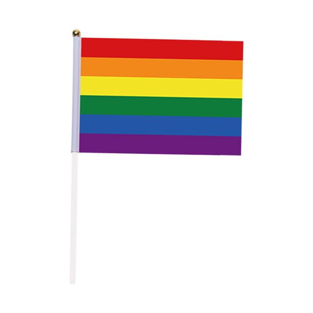 Home Decor Rainbow Gay Pride Stick Flag Small Mini LGBT Hand Held Flags