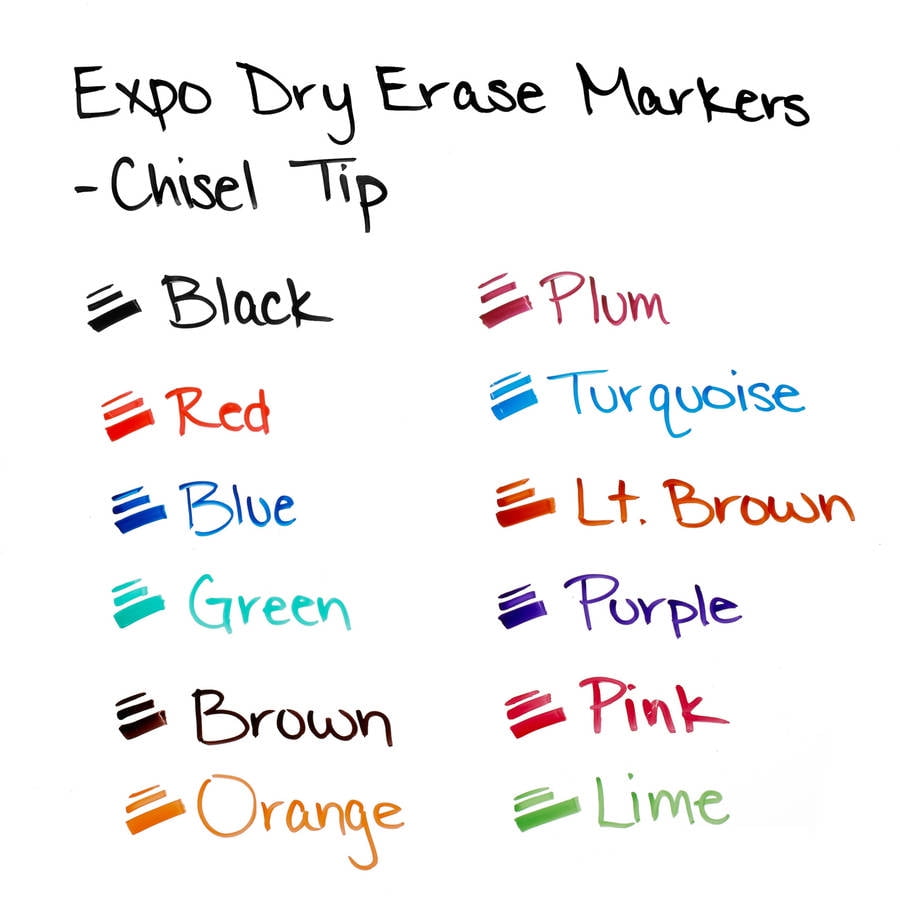 EXPO Low Odor Dry Erase Markers, Chisel Tip, Assorted, 16/Set ...