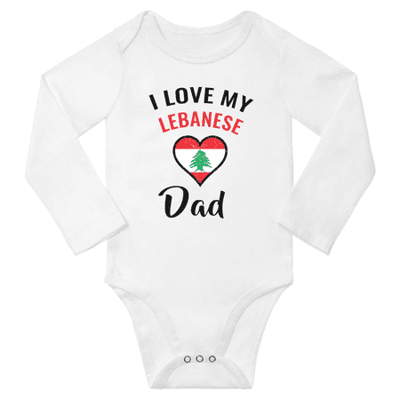 I Love My Lebanese Dad Baby Long Slevve Bodysuits (White 3-6 Months)
I Love My Lebanese Dad Baby Long Slevve Bodysuits (White 3-6 Months)