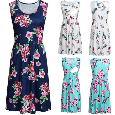 Tejiojio Maternity/Labor/Nursing Clothing Clearance Women Maternity Floral Sleeveless With Pockets Nursing Breastfeeding Dress
Tejiojio Maternity/Labor/Nursing Clothing Clearance Women Maternity Floral Sleeveless With Pockets Nursing Breastfeeding Dress