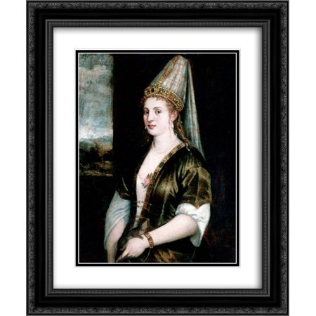 Titian 2x Matted 20x24 Black Ornate Framed Art Print 'The Red Sultana'
