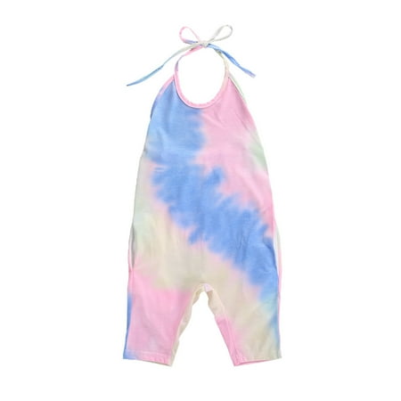 Toddler Little Girls Fashion Tie Dye Print Halter Neck Jumpsuit Loose Casual Backless Romper for Summer
Toddler Little Girls Fashion Tie Dye Print Halter Neck Jumpsuit Loose Casual Backless Romper for Summer