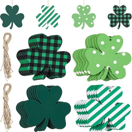 St Patricks Day Decorations Shamrocks Wooden Ornaments Shamrocks Hanging Ornament Green 24 Pcs
St Patricks Day Decorations Shamrocks Wooden Ornaments Shamrocks Hanging Ornament Green 24 Pcs