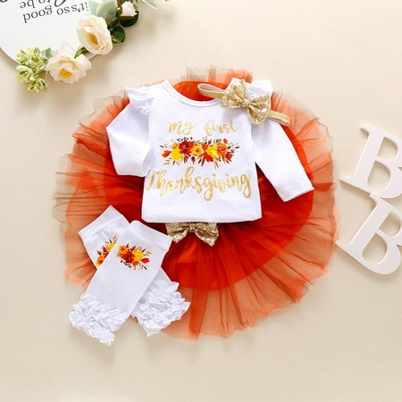 Augper Baby Girl Clothes Long Sleeve Fall Winter Clearance Toddler Kids Baby Girls Floral Thanksgiving Print Romper Bodysuit+TuTu Skirt Set Orange
Augper Baby Girl Clothes Long Sleeve Fall Winter Clearance Toddler Kids Baby Girls Floral Thanksgiving Print Romper Bodysuit+TuTu Skirt Set Orange