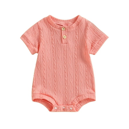 Baby Boys Girls Knit Jumpsuit Short Sleeve Crew Neck Button Closure Solid Summer Romper(0-18Months)
Baby Boys Girls Knit Jumpsuit Short Sleeve Crew Neck Button Closure Solid Summer Romper(0-18Months)