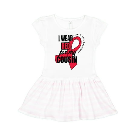 Inktastic Sickle Cell Awareness I Wear Red For My Cousin Gift Toddler Girl Dress