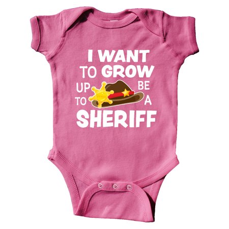 Inktastic I Want To Grow up To Be A Sheriff Gift Baby Boy or Baby Girl Bodysuit
