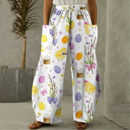 OKBOP Pajama Pants Easter Women Casual Printing Pockets Elastic Mid-Waist Comfortable Wide-Legged Loose Pants Summer Clearance 4
OKBOP Pajama Pants Easter Women Casual Printing Pockets Elastic Mid-Waist Comfortable Wide-Legged Loose Pants Summer Clearance 4
