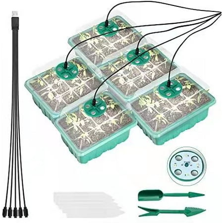 Seed Starter Tray with Grow Light - 5 Pcs Seed Starter Kit with Adjustable Brightness & Humidity for Indoor Seed Growing Germinating Propagation Timing Controller
Seed Starter Tray with Grow Light - 5 Pcs Seed Starter Kit with Adjustable Brightness & Humidity for Indoor Seed Growing Germinating Propagation Timing Controller