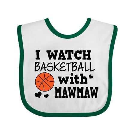 Inktastic I Watch Basketball with Mawmaw Gift Baby Boy Bib