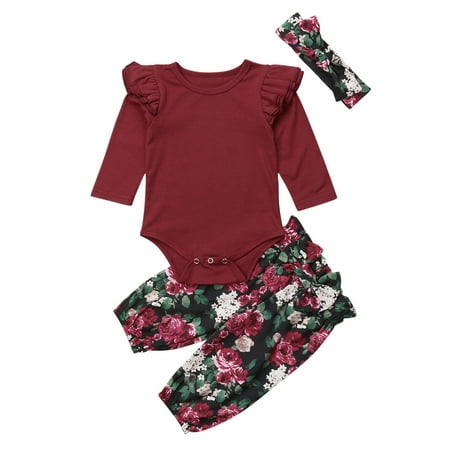 Aunavey Infant Baby Girl Clothes Ruffle Romper Jumpsuit Tops Floral Halen Pants Headband Sets
Aunavey Infant Baby Girl Clothes Ruffle Romper Jumpsuit Tops Floral Halen Pants Headband Sets