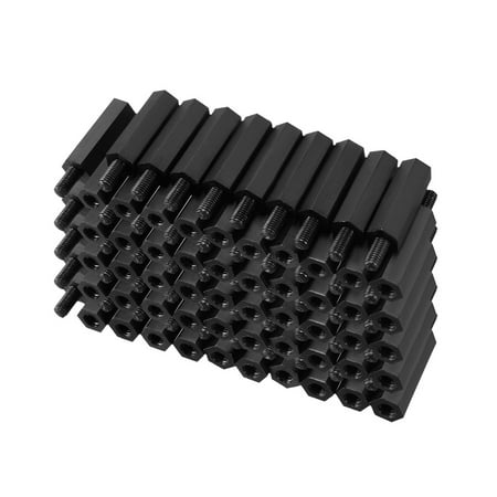 100pcs M3 18+6mm Male Thread Nylon Hex Standoff Spacer Screw PCB Pillar