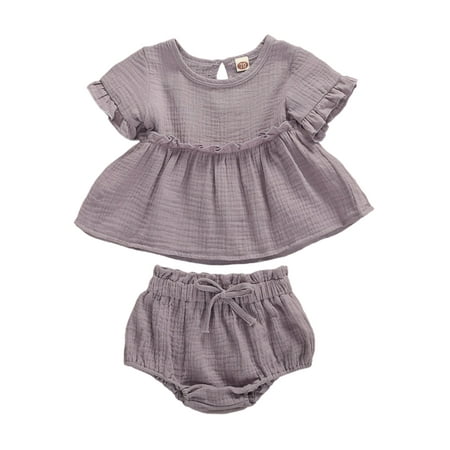 Sunisery 2PCS Newborn Infant Kids Baby Girls Ruffle Short Sleeve Top Stretch Shorts Summer Outfits Purple 18-24 Months
Sunisery 2PCS Newborn Infant Kids Baby Girls Ruffle Short Sleeve Top Stretch Shorts Summer Outfits Purple 18-24 Months