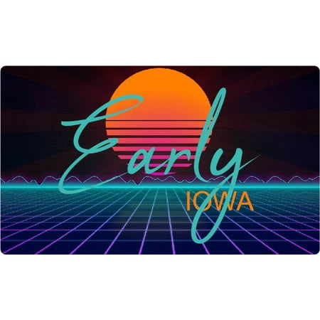 Early Iowa 4 X 2.25-Inch Fridge Magnet Retro Neon Design