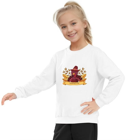 Girls Sweatshirt Thanksgiving Fall Cotton Long Sleeve Crewneck Casual Print Pullover Loose Soft Shirt Boys Hoodie
Girls Sweatshirt Thanksgiving Fall Cotton Long Sleeve Crewneck Casual Print Pullover Loose Soft Shirt Boys Hoodie