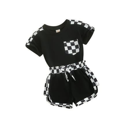 Thaisu Baby 2 Piece Outfits Plaid Patchwork Short Sleeve Shirt and Elastic Shorts Set for Toddler Girl Boy Cute Summer Clothes
Thaisu Baby 2 Piece Outfits Plaid Patchwork Short Sleeve Shirt and Elastic Shorts Set for Toddler Girl Boy Cute Summer Clothes