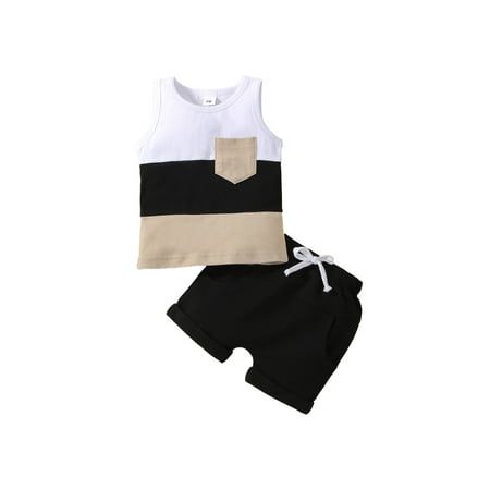 xingqing Infant Toddler Baby Boys Summer Outfit Sleeveless Patchwork Tank Top and Solid Shorts 2Pcs Casual Set Black 3-6 Months
xingqing Infant Toddler Baby Boys Summer Outfit Sleeveless Patchwork Tank Top and Solid Shorts 2Pcs Casual Set Black 3-6 Months