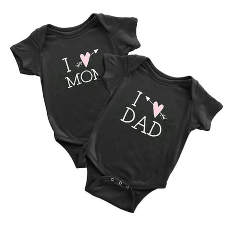 I Love Mom and I Love Dad Newborn Twins Bodysuit Baby Boys Girls Sister Brother (Black 18-24M)
I Love Mom and I Love Dad Newborn Twins Bodysuit Baby Boys Girls Sister Brother (Black 18-24M)