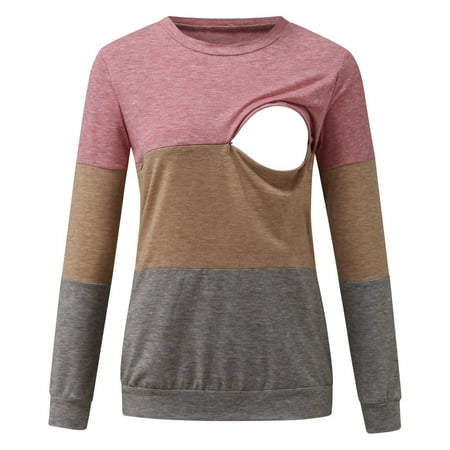 asdoklhq Maternity Clothes for Women Clearance Maternity O-Neck Splicing Long Sleeve Breast-Feeding Pregnant Woman Nursing Zipper Blouse Tops
asdoklhq Maternity Clothes for Women Clearance Maternity O-Neck Splicing Long Sleeve Breast-Feeding Pregnant Woman Nursing Zipper Blouse Tops