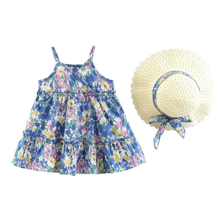 Fsqjgq Toot Toot Dress Toddler Girls Sleeveless Beach Dresses Floral Prints Princess Dress Hat Set Toddler Girls Holiday Dresses Cotton Blend Blue 6
Fsqjgq Toot Toot Dress Toddler Girls Sleeveless Beach Dresses Floral Prints Princess Dress Hat Set Toddler Girls Holiday Dresses Cotton Blend Blue 6