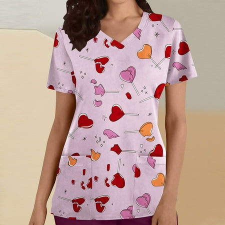 Valentine s Day Scrub_Top for Women Nurse Working Uniform Love Heart Print Short Sleeve V Neck Shirts Funny Holiday Tops
Valentine s Day Scrub_Top for Women Nurse Working Uniform Love Heart Print Short Sleeve V Neck Shirts Funny Holiday Tops