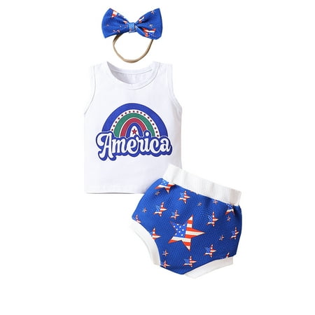 Newborn Baby Girl My 1st 4th of July Outfits Short Sleeve Romper American Flag Ruffle Shorts Independence Day Clothes Set
Newborn Baby Girl My 1st 4th of July Outfits Short Sleeve Romper American Flag Ruffle Shorts Independence Day Clothes Set
