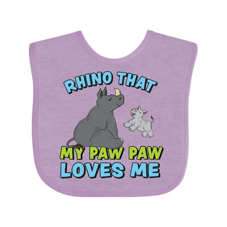 Inktastic Rhino That Paw Paw Loves Me with Cute Rhinos Gift Baby Boy or Baby Girl Bib
Inktastic Rhino That Paw Paw Loves Me with Cute Rhinos Gift Baby Boy or Baby Girl Bib