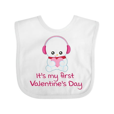 Inktastic It s My First Valentine s Day Gift Baby Boy or Baby Girl Bib