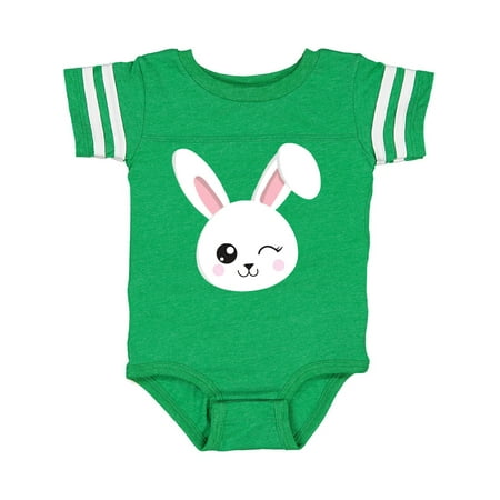 Inktastic Cute Bunny Bunny Head White Bunny Winking Bunny Gift Baby Boy or Baby Girl Bodysuit